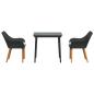 Preview: 3-teiliges Garten Essset Schwarz Poly Rattan