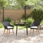 Preview: Garten Essgruppe mit Kissen 3 pcs Schwarz Poly-Rattan