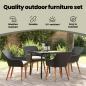 Preview: Garten Essgruppe mit Kissen 5 pcs Schwarz Poly-Rattan