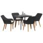 Preview: 5-teilige Garten Essgruppe Schwarz Poly Rattan