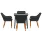 Preview: 5-teilige Garten Essgruppe Schwarz Poly Rattan