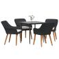 Preview: Garten Essgruppe mit Kissen 5 pcs Schwarz Poly-Rattan