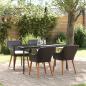 Preview: ARDEBO.de - 5-Teiliges Garten-Dining-Set Schwarz Poly-Rattan