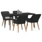 Preview: 5-Teiliges Garten-Dining-Set Schwarz Poly-Rattan