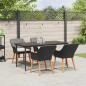 Preview: 5-Teiliges Garten-Dining-Set Schwarz Poly-Rattan