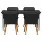 Preview: 5-Teiliges Garten-Dining-Set Schwarz Poly-Rattan