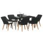 Preview: 7-teiliges Garten-Essset Schwarz Poly-Rattan