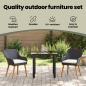 Preview: Garten Essgruppe mit Kissen 3 pcs Schwarz Poly-Rattan