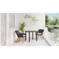 Preview: Garten Essgruppe mit Kissen 3 pcs Schwarz Poly-Rattan