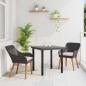 Preview: Garten Essgruppe mit Kissen 3 pcs Schwarz Poly-Rattan