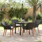 Preview: ARDEBO.de - 5-teiliges Garten Essset Schwarzes Poly-Rattan