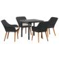 Preview: 5-teiliges Garten Essset Schwarzes Poly-Rattan
