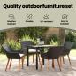 Preview: Garten Essgruppe mit Kissen 5 pcs Schwarz Poly-Rattan