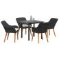 Preview: 5-teiliges Garten Essset Schwarzes Poly-Rattan