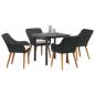 Preview: Garten Essgruppe mit Kissen 5 pcs Schwarz Poly-Rattan