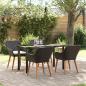 Preview: ARDEBO.de - 5-teiliges Garten Essgruppe Schwarzer Poly-Rattan