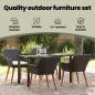 Preview: Garten Essgruppe mit Kissen 5 pcs Schwarz Poly-Rattan