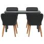 Preview: Garten Essgruppe mit Kissen 5 pcs Schwarz Poly-Rattan