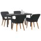 Preview: Garten Essgruppe mit Kissen 5 pcs Schwarz Poly-Rattan
