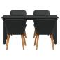 Preview: Garten Essgruppe mit Kissen 5 pcs Schwarz Poly-Rattan