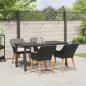 Preview: 5-teiliges Garten Esstischset Schwarzes Poly-Rattan