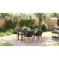 Preview: 5-teiliges Garten Esstischset Schwarzes Poly-Rattan