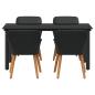 Preview: 5-teiliges Garten Esstischset Schwarzes Poly-Rattan