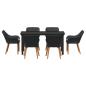 Preview: Garten Essgruppe mit Kissen 7 pcs Schwarz Poly-Rattan