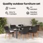 Preview: Garten Essgruppe mit Kissen 7 pcs Schwarz Poly-Rattan
