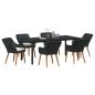Preview: 7-teiliges Garten Esstisch Set Schwarz Poly Rattan