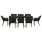 Preview: 9-teilige Garten Essgruppe Schwarzes Poly Rattan