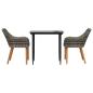 Preview: 3-teiliges Garten Essset Grau Poly Rattan