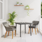 Preview: Garten Essgruppe mit Kissen 3 pcs Grau Poly-Rattan