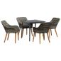 Preview: 5-teiliges Garten-Essgruppe Grau Poly-Rattan