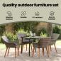 Preview: Garten Essgruppe mit Kissen 5 pcs Grau Poly-Rattan