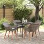 Preview: Garten Essgruppe mit Kissen 5 pcs Grau Poly-Rattan