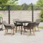 Preview: 5-teiliges Garten-Essgruppe Grau Poly-Rattan