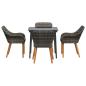 Preview: 5-teiliges Garten-Essgruppe Grau Poly-Rattan