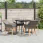 Preview: Garten Essgruppe mit Kissen 5 pcs Grau Poly-Rattan