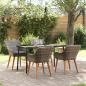 Preview: ARDEBO.de - 5-teilige Garten Essgruppe Grau Poly Rattan