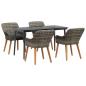 Preview: 5-teilige Garten Essgruppe Grau Poly Rattan