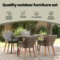 Preview: 5-teilige Garten Essgruppe Grau Poly Rattan