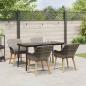 Preview: 5-teilige Garten Essgruppe Grau Poly Rattan