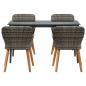 Preview: 5-teilige Garten Essgruppe Grau Poly Rattan