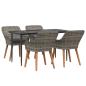 Preview: 5-teilige Garten Essgruppe Grau Poly Rattan