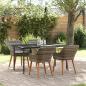 Preview: ARDEBO.de - 5-teiliges Garten Essset Grau Poly Rattan