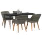 Preview: 5-teiliges Garten Essset Grau Poly Rattan