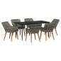 Preview: 7-teiliges Garten-Dining-Set Grau Poly Rattan