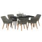 Preview: 7-teiliges Garten-Dining-Set Grau Poly Rattan