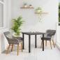 Preview: ARDEBO.de - 3-teilige Garten Essgruppe Grau Poly Rattan